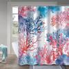 1 Polyester Shower Curtain - Vibrant Watercolor Coral Reef Digital Print, Bathroom Decor with Hooks, Bathroom Shower Curtain