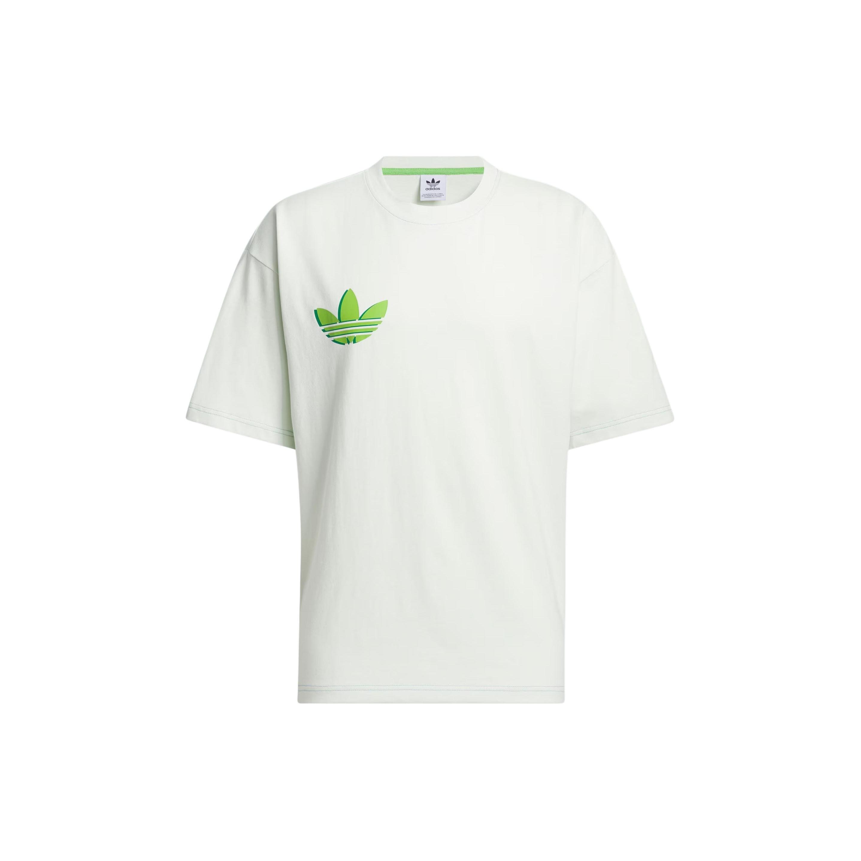 adidas Originals Casual Graphic T-Shirt Asia Sizing White Green Men s IT4988 L