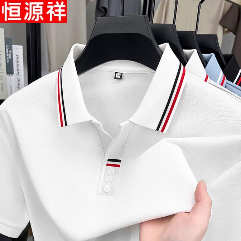 Hengyuanxiang Men's Mulberry Silk Blend Polo Shirt