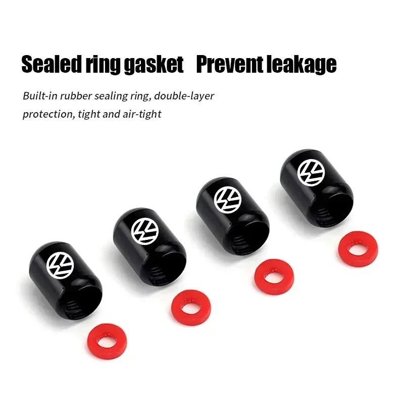 For VOLKSWAGEN VW 4PCS Car Tire Valve Caps for Volkswagen Rline Golf GTI Bora Passat Jetta Beetle Scirocco Lavida POLO CC Auto W