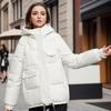 Cappotto da donna autunno e inverno, nuovo stile corto, con cappuccio, caldo e spesso, casual, in cotone, tendenza