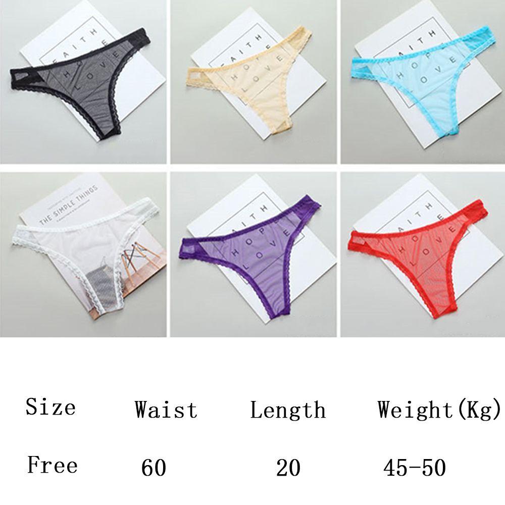 String Low-Waist Lace Underwear Transparent Knickers Women Lingerie Female Perspective Thong Sheer