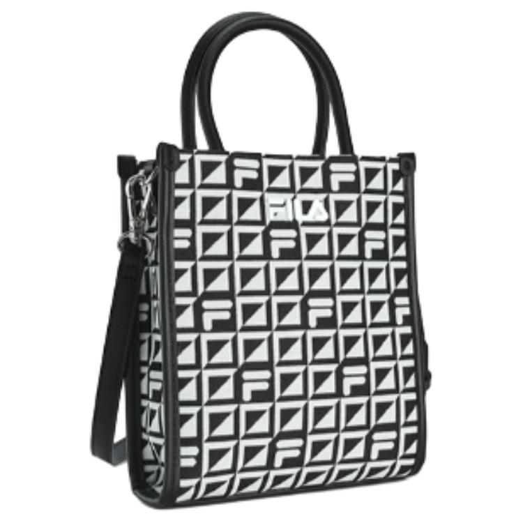 New FILA Fabric Tote Bag, Shopping Bag, One Shoulder Handbag, Crossbody Bag Extra Small Women's Jet Black F13W428164F-BK