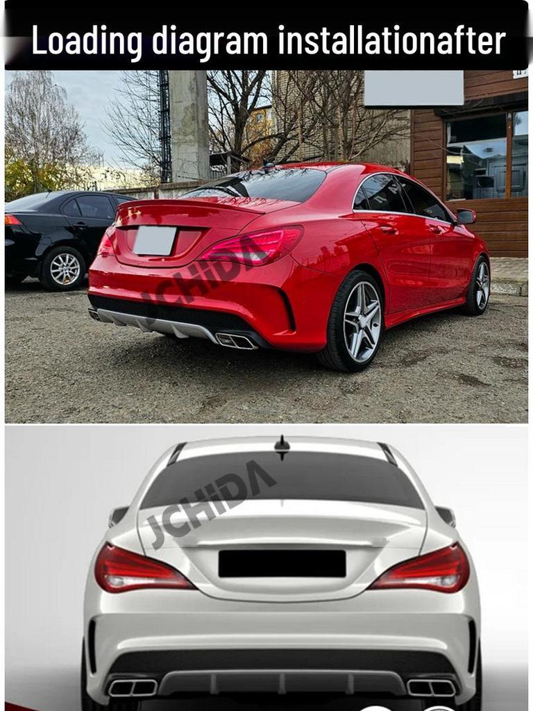 Mercedes CLA-Class W117 Modified AMG Rear Diffuser & CLA45 Quad Exhaust Spoiler.