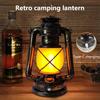 Flame Effect Vintage Lantern Portable Camping Light USB-C Rechargeable 1200mAh Battery Bar Restaurant Christmas Decoration