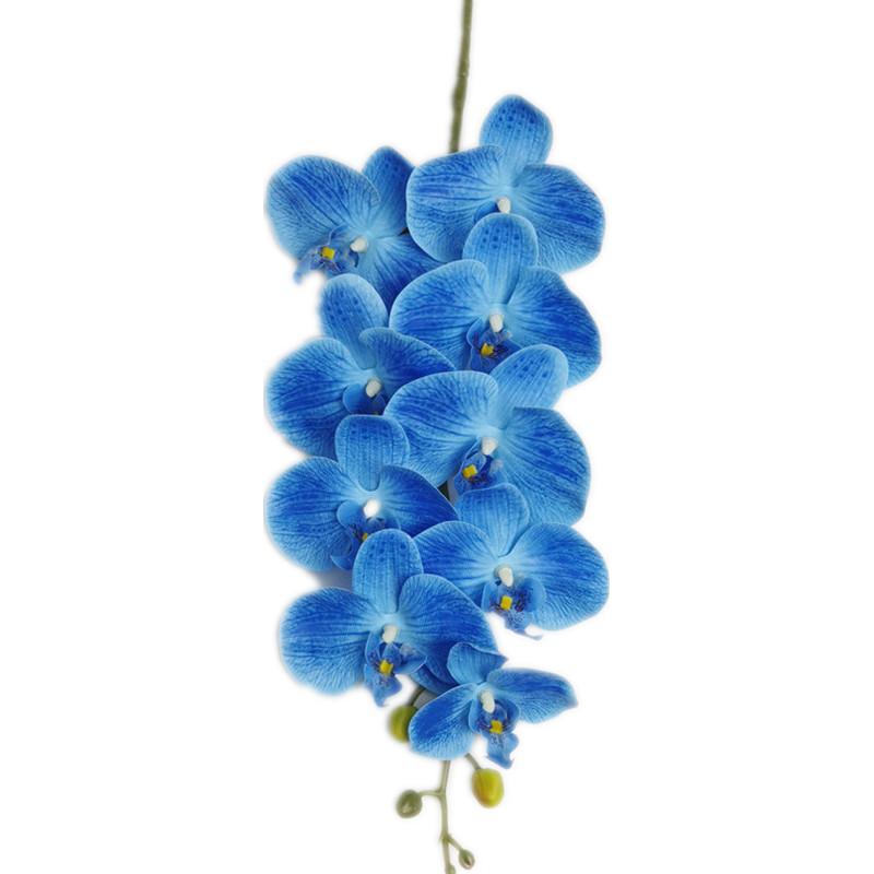 Artificial 9 Heads Phalaenopsis Orchid Flower Branch Good Quality Silicon Moth Orchid