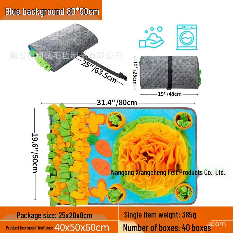 Dog Foraging Sniffing Mat: Puppy Puzzle & Slow Feeding Blanket Toy for Treasure Hunt