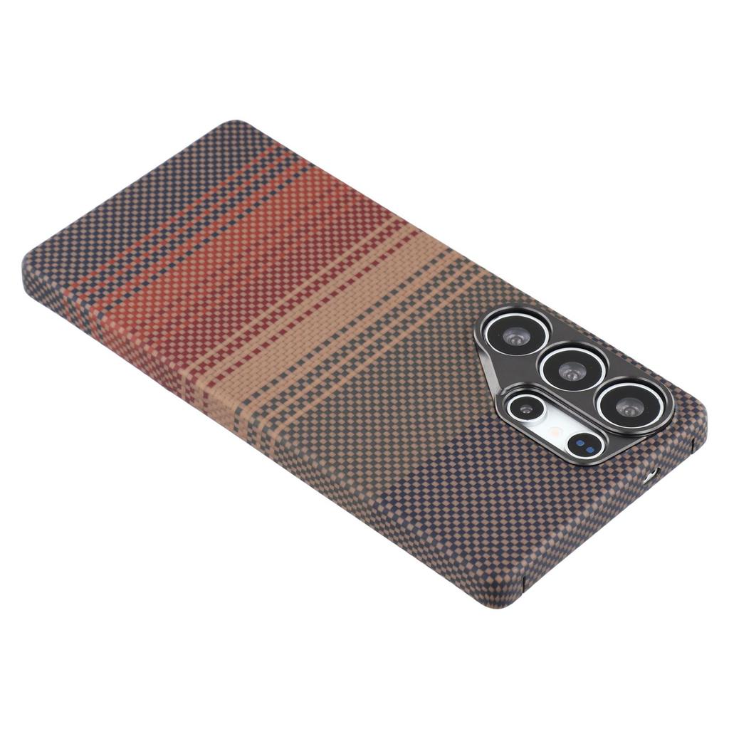 For Samsung Galaxy S23 Ultra Magnetic Case Precise Cutouts Gradient Aramid Fiber Phone Cover with Metal Lens Frame