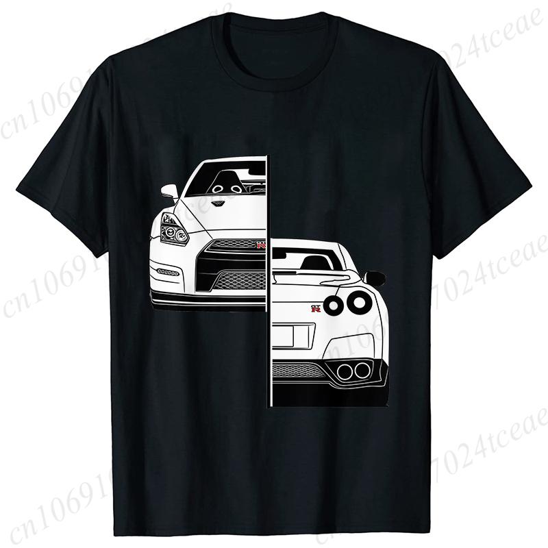 New Fashion Tees Shirt Short Sleeve Men Women Clothing Crewneck Loose Tops Japanese Car Drift Race Car R35 Graphics T-shirts