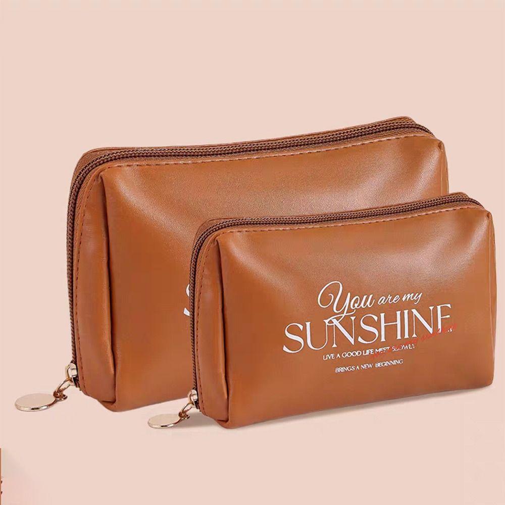 

Divider Travel Cosmetic Bag Letter Toiletry Organizer Fashionable Women wash Bag Vocation white-small