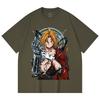 230 Gsm 100% Cotton Fullmetal Alchemist V6 Edward Print Unisex Heavy Cotton T Shirt