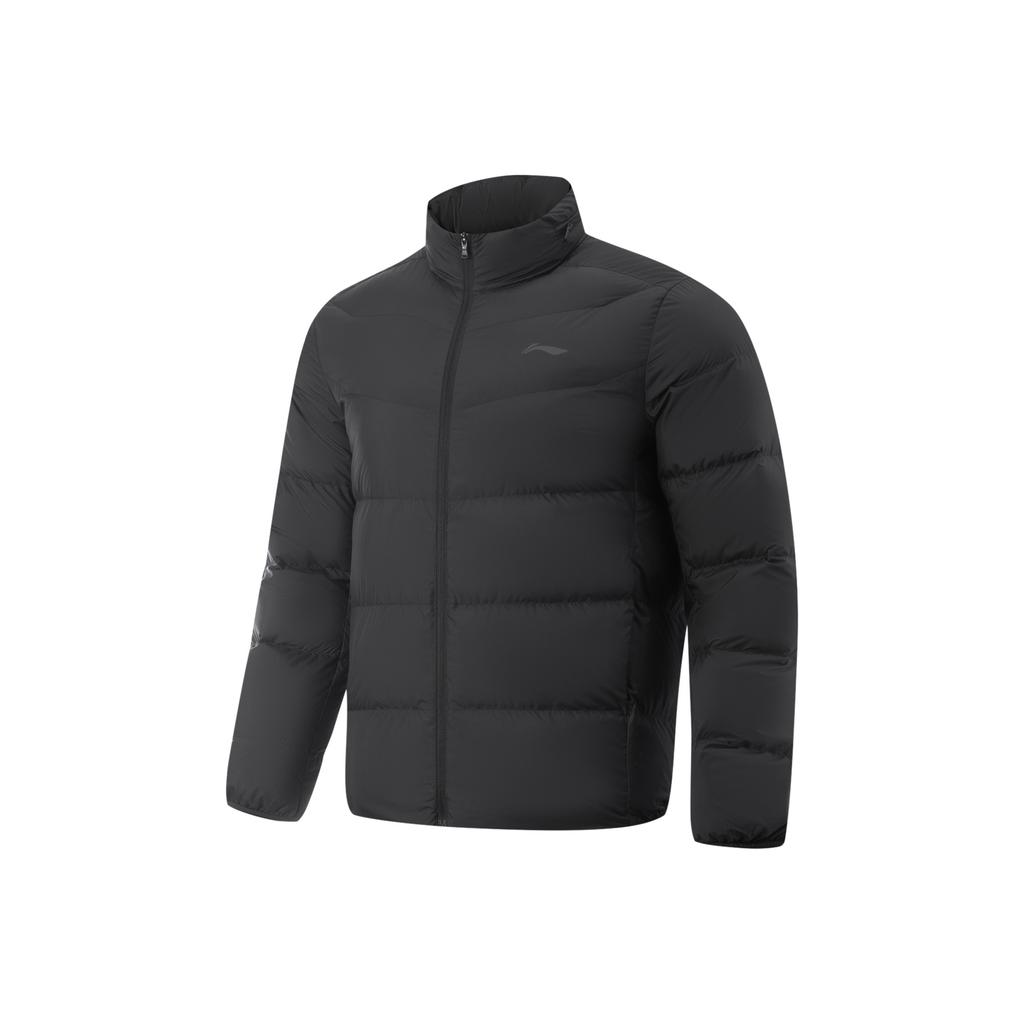 Li Ning Fitted Stand Collar Logo Short Down Jacket Men Outerwear AYMV221-4