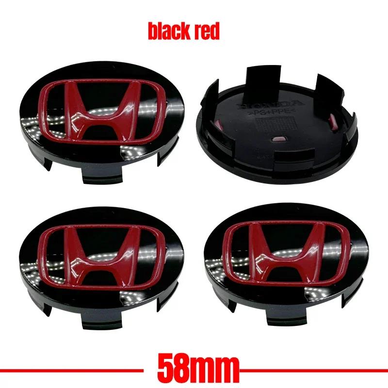4pcs/set 58mm/62mm/69mm Car Styling Wheel Center Cap Hub Covers Badge Accessories For Honda Civic Fit Jazz Accord Pilot CRV City