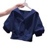 Elegant White Polo Shirt For Women With Stretch Fabric Short Sleeve Summer Top