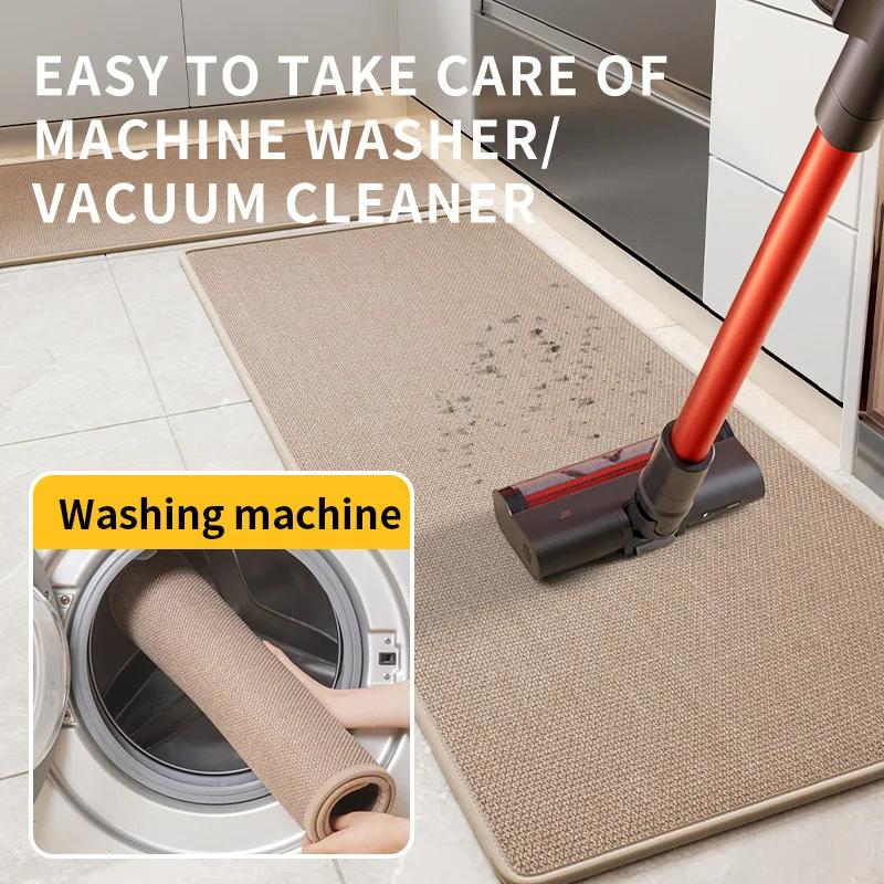 Lněný kuchyňský koberec Absorpční na vodu a olej Protiskluzový a odolný proti opotřebení Dlouhá podložka na podlahu Bez praní Omyvatelný koberec Odolný proti skvrnám