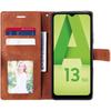 Coque intégrale pour samsung galaxy a13 5g -coque en cuir pu - marron