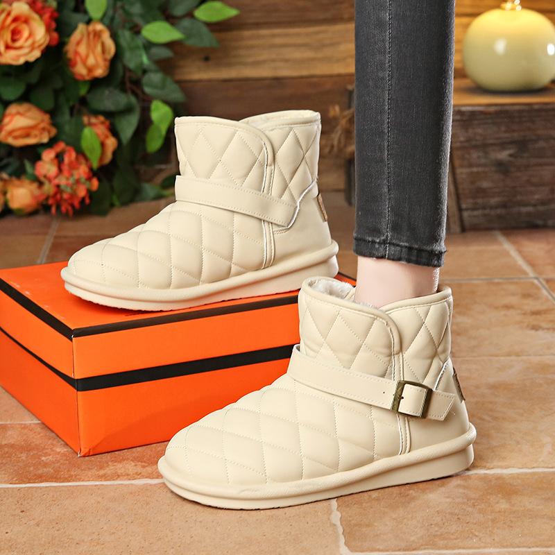 Kurze Schneestiefel Damen Winter neu Samt verdickt kurze Stiefel vielseitig rutschfest wasserdicht warm Baumwollschuhe