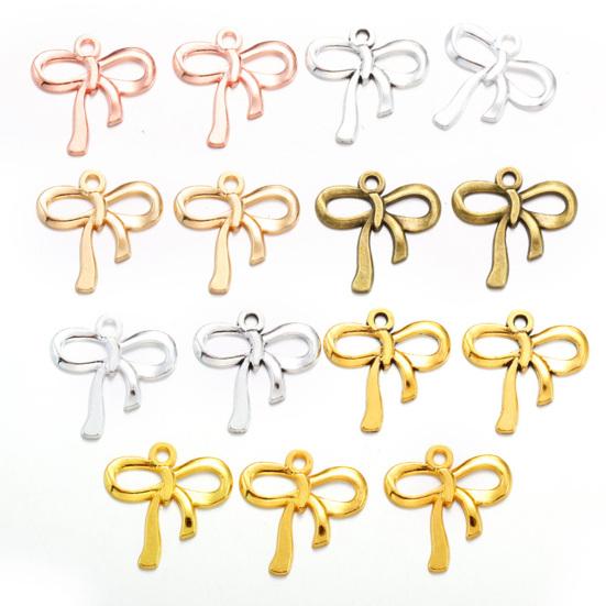 100 Pcs Bow Charms for Jewelry Making DIY Accessories Bowknot Keychain Charms Alloy Bow Shape Charms for Earrings Necklaces Bracelets Crafting