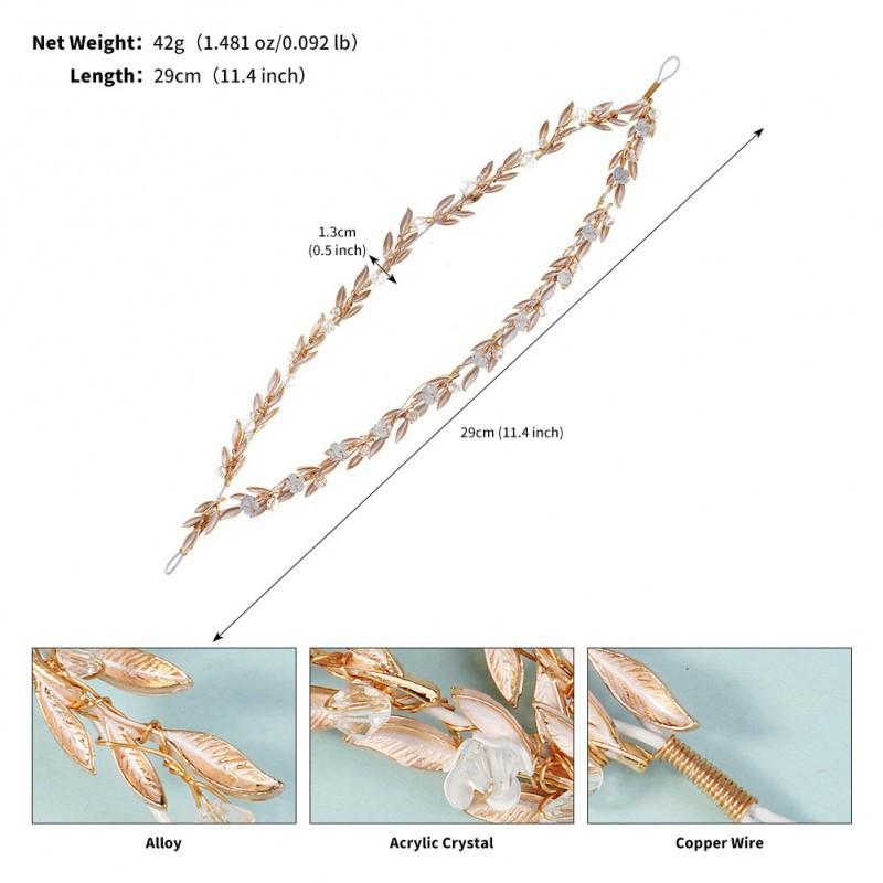 

Retro National Style Gold Leaf Hair Band Antique Xiuhe Bride Clip Handmade Metal Forest Wreath Headband