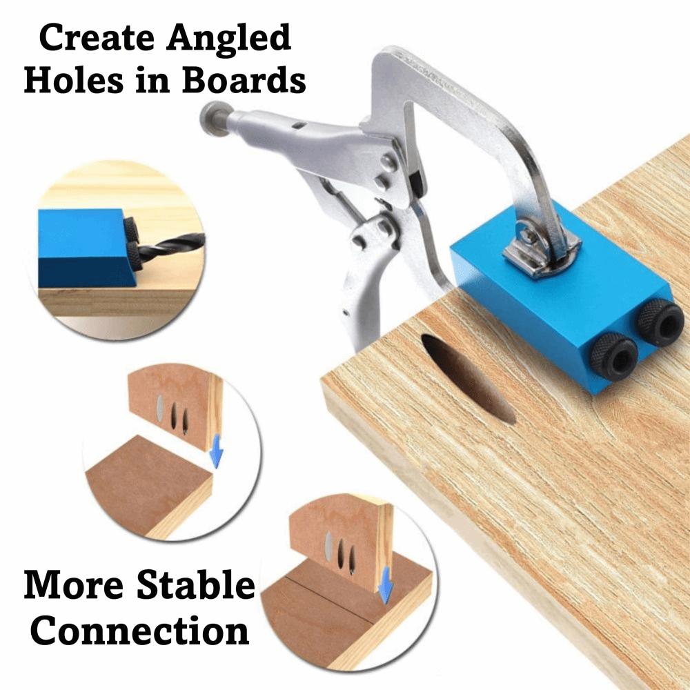 Precision Oblique Hole Locator Adjustable Angle Drill Guide Woodworking Jig Wood Hand Tools