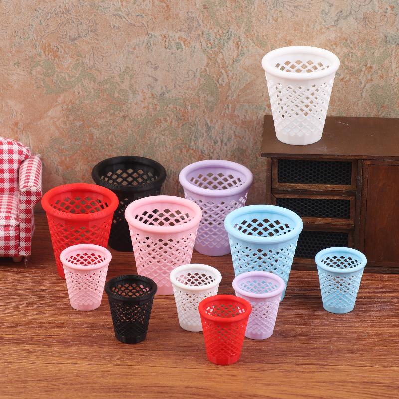 1/12 Dollhouse Mini Hollowed-Out Trash Can Model Dollhouse Living Furniture Decoration Dolls House Micro Scene Ornament