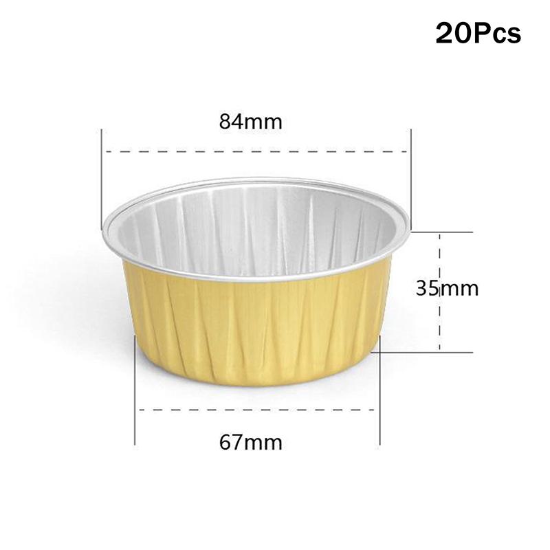 10/20/50 Pcs Round Baking Cups Tin Paper Foil Wih Lids Reusable Cupcake Cups Desserts Flans Mini Cake Pans Bread Mould Custard