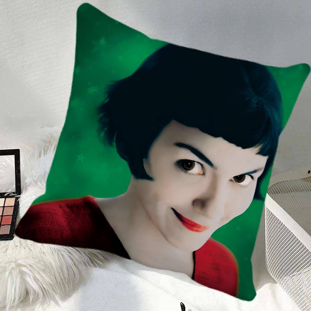 Le Fabuleux Destin DAmlie Poulain Pillow Case Square Pillow Bedroom Sofa Leisure Comfort Cushion Car Home Decoration 40x40cm