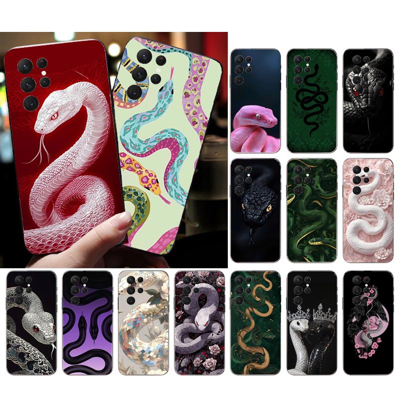 Snake Art Funda Phone Case For Samsung Galaxy S25 S24 S23 S22 S21 Ultra S24 S23 S22 S21 S25 Plus S24 S25 FE