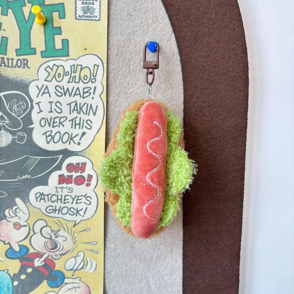 Roztomilý Kreslený Hamburger a Hranolky Plyšový Batoh Přívěsek na Klíče Panenka