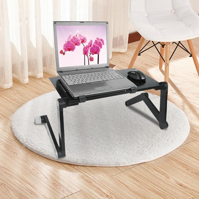 Tragbarer verstellbarer Laptop-Schreibtischständer Kühler Ergonomischer Schoßschreibtisch Für Bett Sofa PC Notebook Tisch Schreibtisch Mit Mauspads