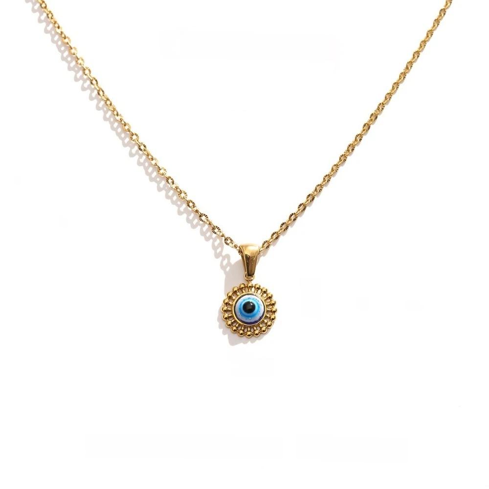 Retro Style Charm Demon Eye Necklace Minimalist Geometric Jewelry Wedding