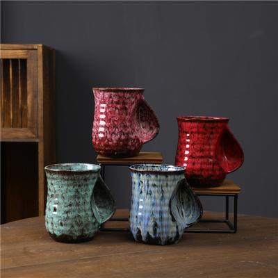 Cană Ceramică de Capacitate Mare Glazură cu Schimbare de Cuptor Cană de Apă de Uz Casnic Cană de Cafea Retro Cadou Cană Ceramică Caldă