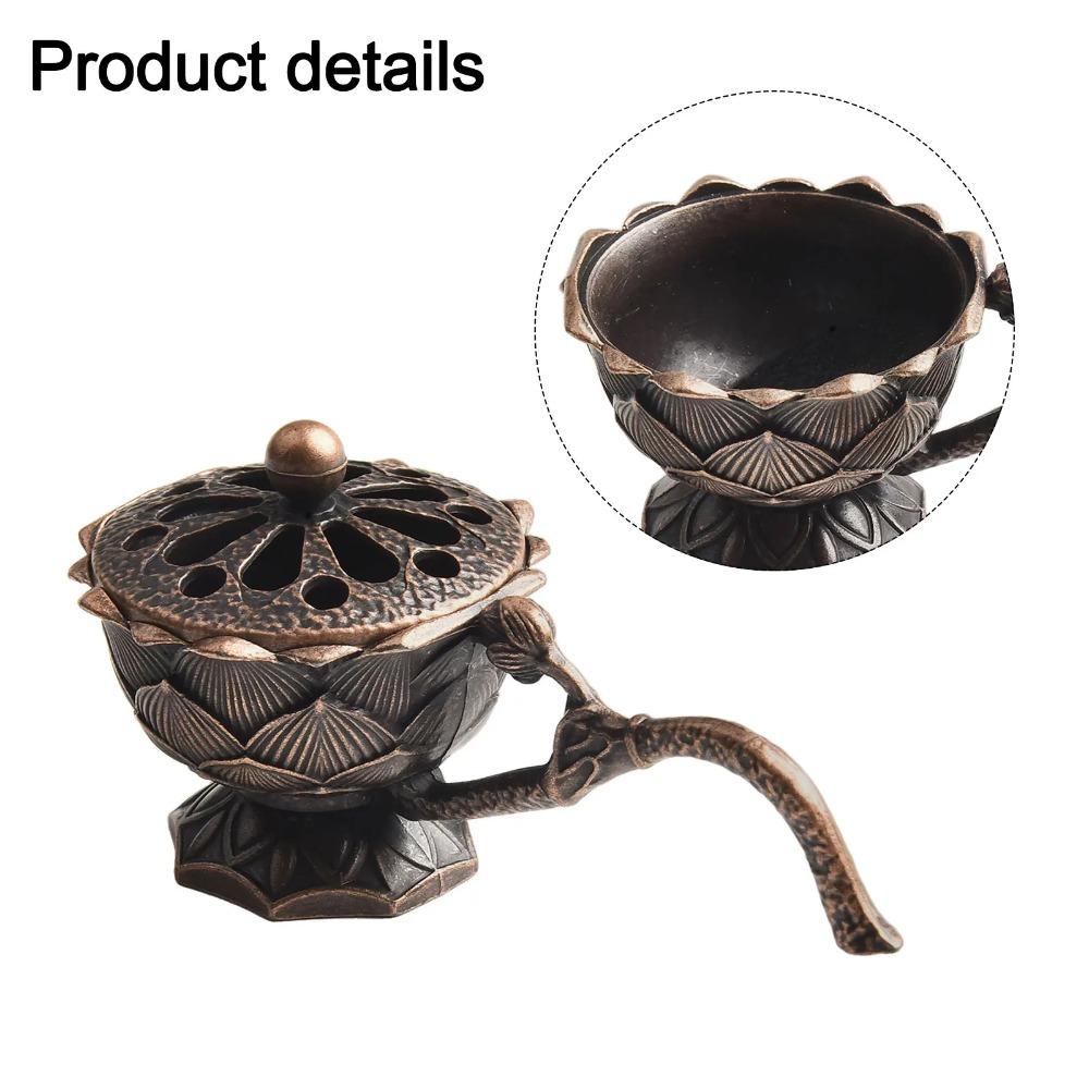 Metal Lotus Incense Burner Hollow Out Aromatherapy Stove Incense Holder  Home Interior Decoration