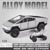 Tesla Cybertruck 1:24 Modello di Auto in Lega pressofusa Pick-up Suono Luci Porta Apribile Bagagliaio Collezionabile Regalo Compleanno Bambini Giocattolo