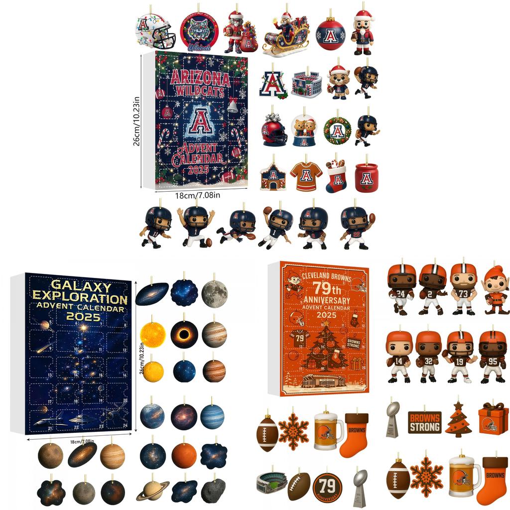 Christmas Countdown Calendar With Animal Themed Acrylic Ornaments For Holiday Decor And Gift Giving