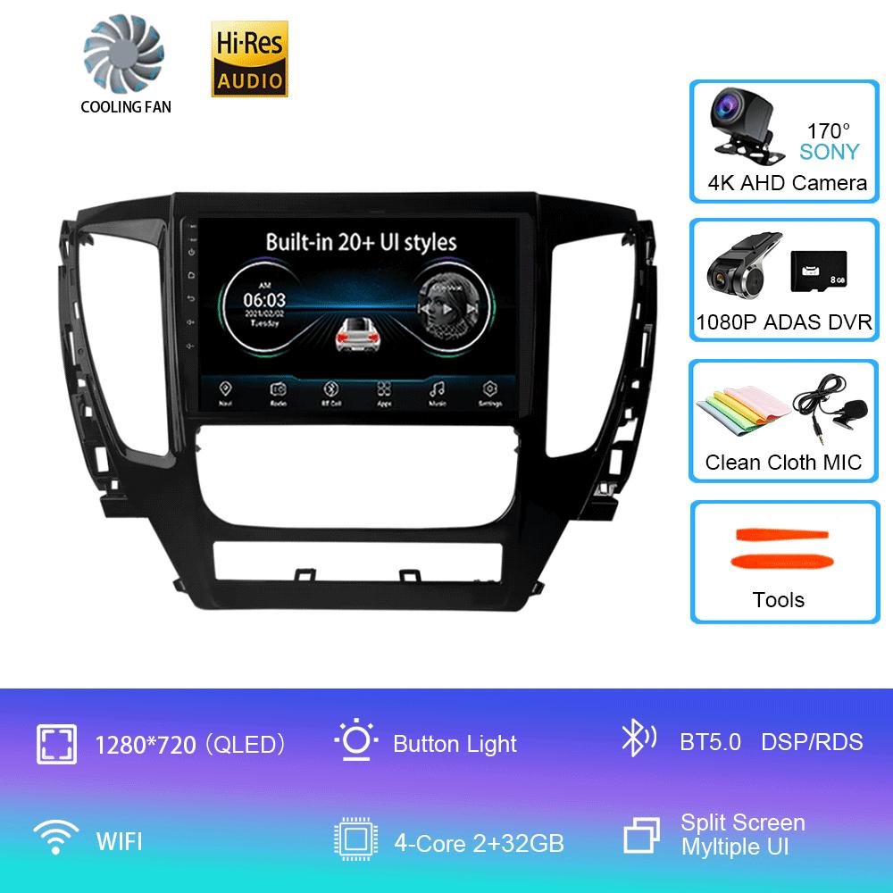 For Mitsubishi Pajero Montero Sport 3 2015-2021 Car Multimedia Radio GPS DPS IPS CarPlay 360 Panoramic Optical Android 14