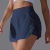 Women Yoga Short Skirts With Porkets Elastic Slim High Waist Sports Skirts Black Summer Hot Girl Skirts