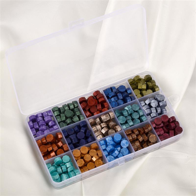 Boxed Lacquer Sealing Wax Ancient Octagonal Paint Sealing Wax Box Set Stamp Beads DIY Craft Invitation Envelope Wedding Wax Seal