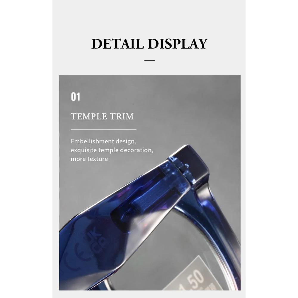 Korean Fashion Photochromic Reading Glasses Women Trends Anti Blue Light Color Changing Presbyopia Glasses TR90 Oversize Frame