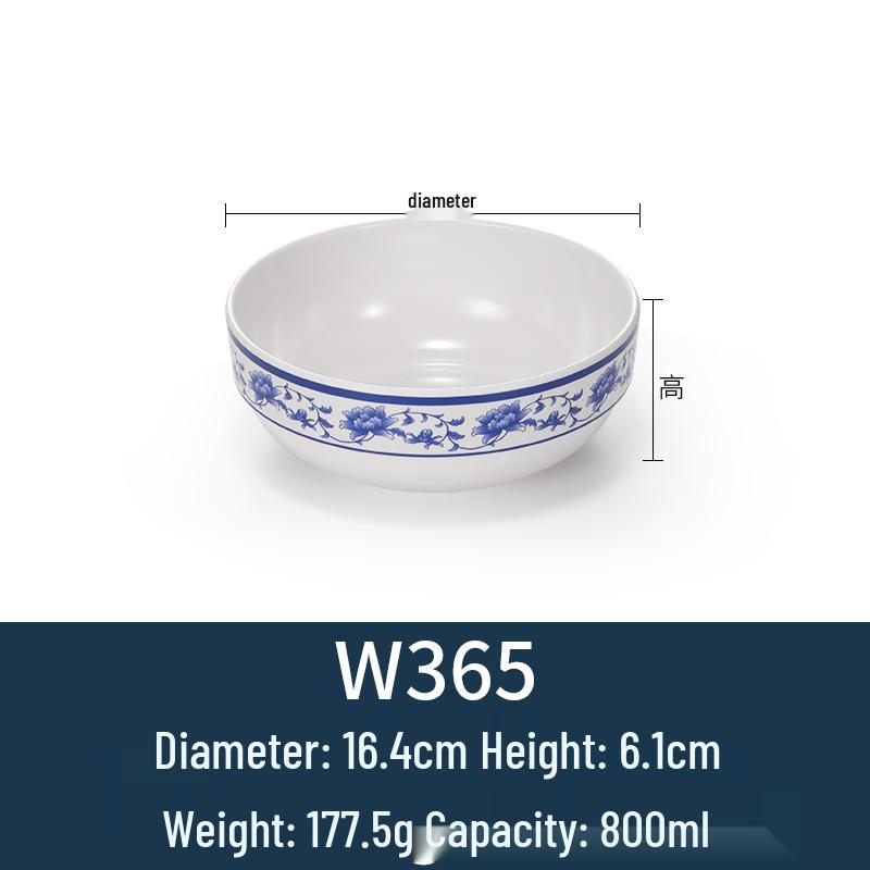 Melamine Blue & White Porcelain-Style Small Bowl for Seasoning, Rice, Porridge, Soup - Ideal for Hotels & Restaurants