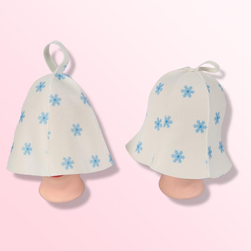 High Temperature Resistant Sauna Bath Hat - Thickened, Heat-Insulating, Water Absorbent, Printed Chemical Fiber