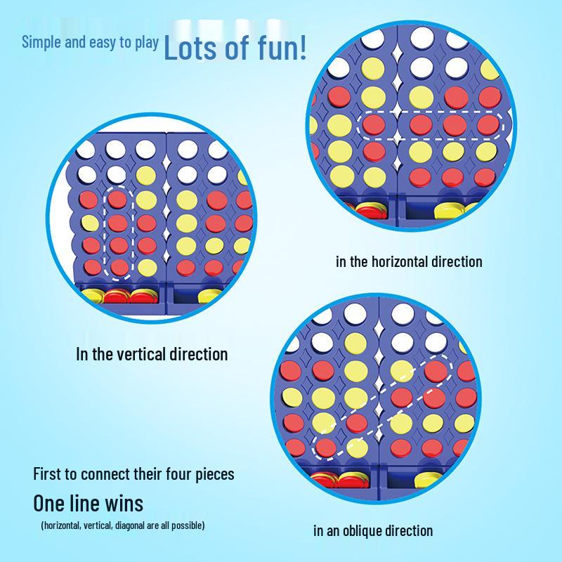 3D Four-in-a-Row Educational Game - Parent-Child Interactive Strategy Toy