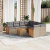 VidaXL Garden Furniture Set with Cushions 9 Pcs Beige Braided Resin 3259910