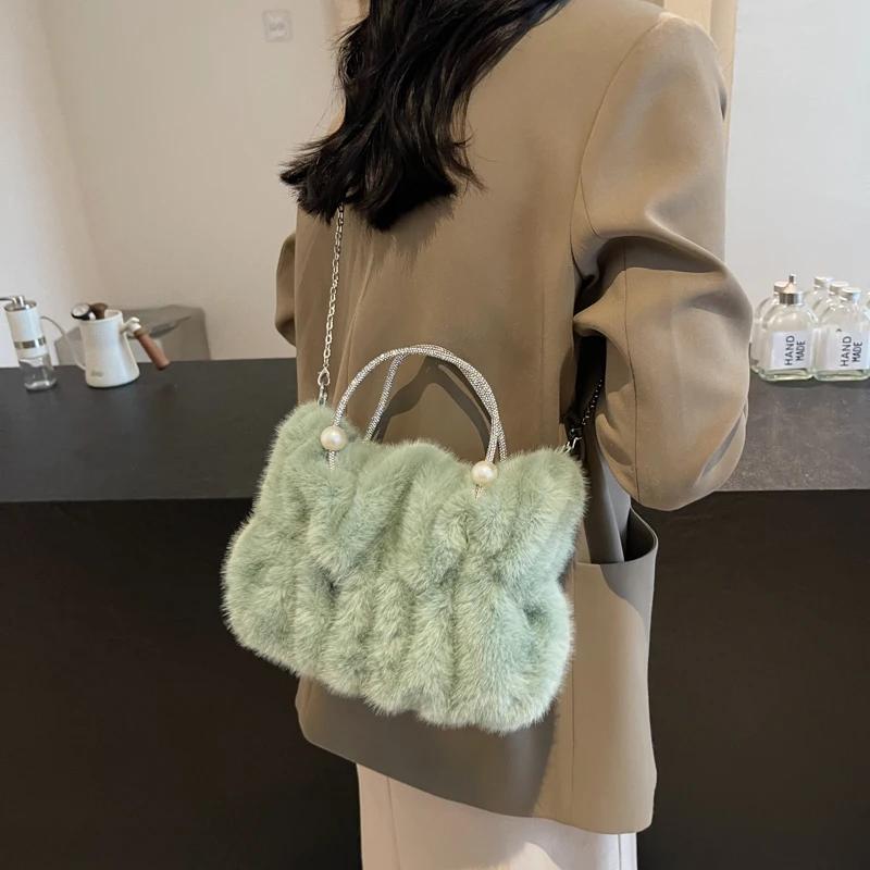 

Женская сумка Furry из мягкой синтетической кожи, вместительная женская сумка через плечо