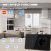 BSEED 1/2/3Gang Wifi Touch Light Switches Tuya Smart Life Alexa App With EU Sockets Power USB Ports Capacitor Included Black