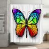 Rainbow Butterfly Shower Curtain Vivid Colors Sparkling Design For Bathroom Decorations Polyester Fabric Waterproof Bath Liner W