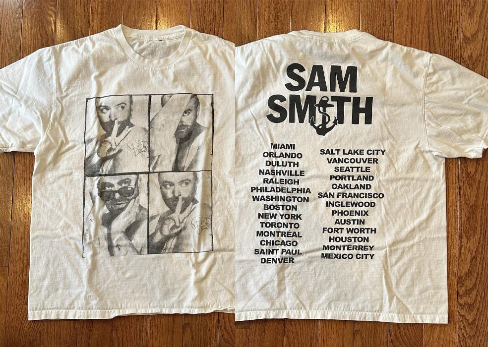 2 Sides Sam Smith Tour White Cities Shirt FUll size S-5XL Reprint HT797 XL