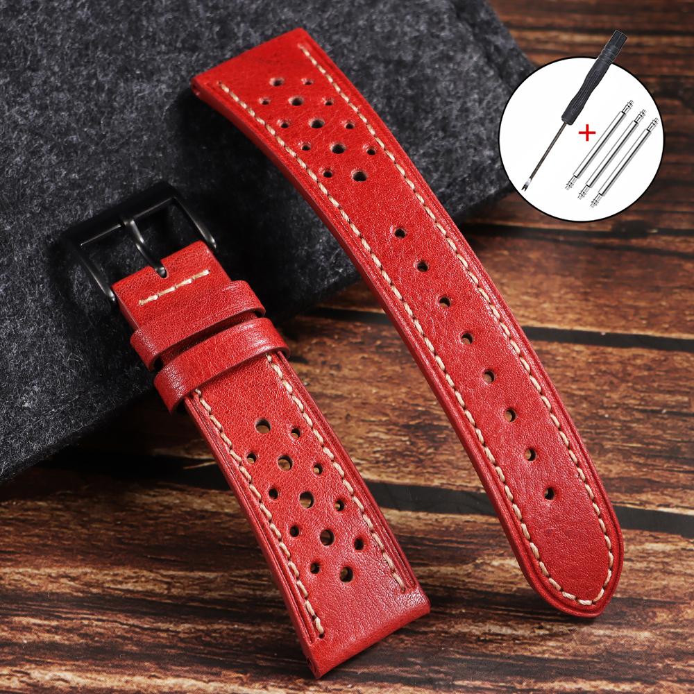 Curea de Ceas Vintage din Piele de Vițel cu Ceară Ulei 20mm 22mm 24mm Universală cu Cataramă Neagră Curele Smartwatch Poros Brățară Respirabilă