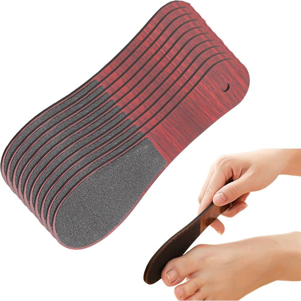 10Pcs Double Sided Wood Foot File with Hanging Hole Dead Skin Pedicure Tool  Foot Care