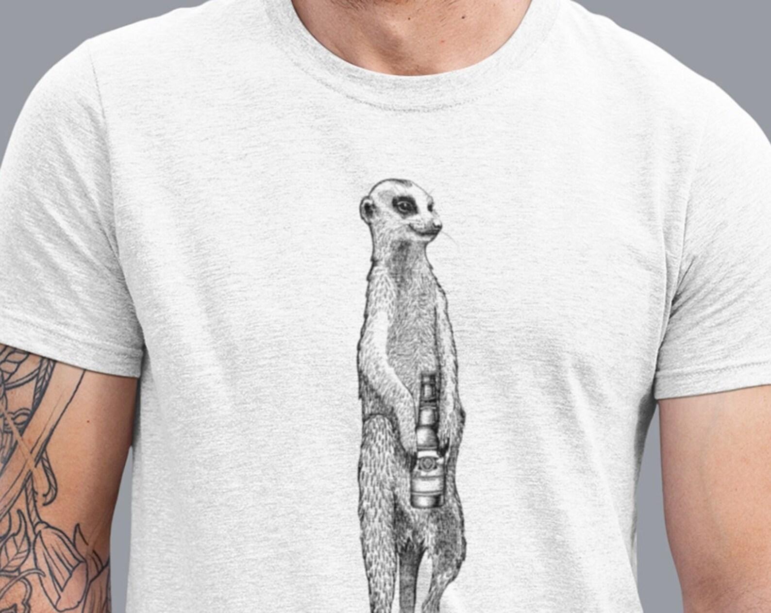 Meerkat Graphic T-Shirt, Beer Lover Gift, Craft Beer Shirt, Brewer Shirts, Gift For Dad, Meerkat t-shirt S